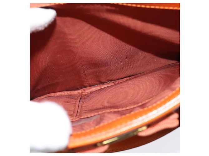 Bolsa Tote Vala de couro 2 em 1 laranja e dourada Auth BA7333 da Salvatore Ferragamo - vista 24