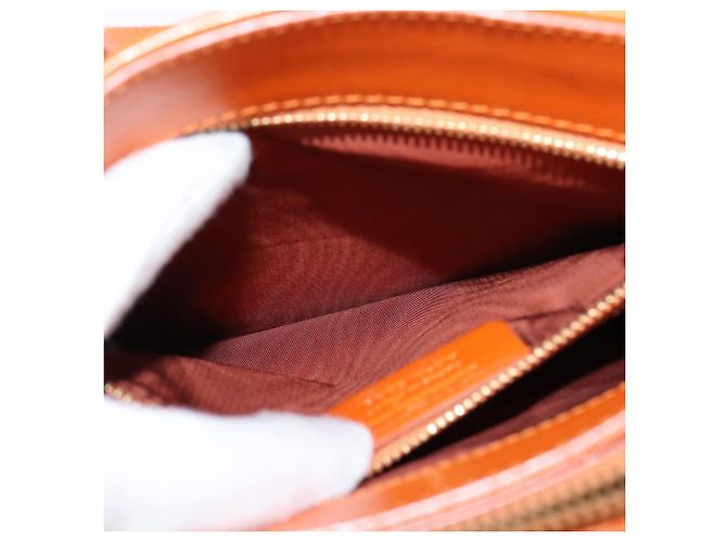 Bolsa Tote Vala de couro 2 em 1 laranja e dourada Auth BA7333 da Salvatore Ferragamo - vista 25