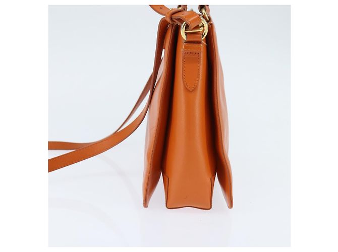 Bolsa Tote Vala de couro 2 em 1 laranja e dourada Auth BA7333 da Salvatore Ferragamo - vista 4