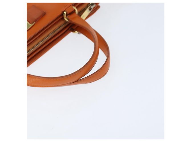 Bolsa Tote Vala de couro 2 em 1 laranja e dourada Auth BA7333 da Salvatore Ferragamo - vista 7