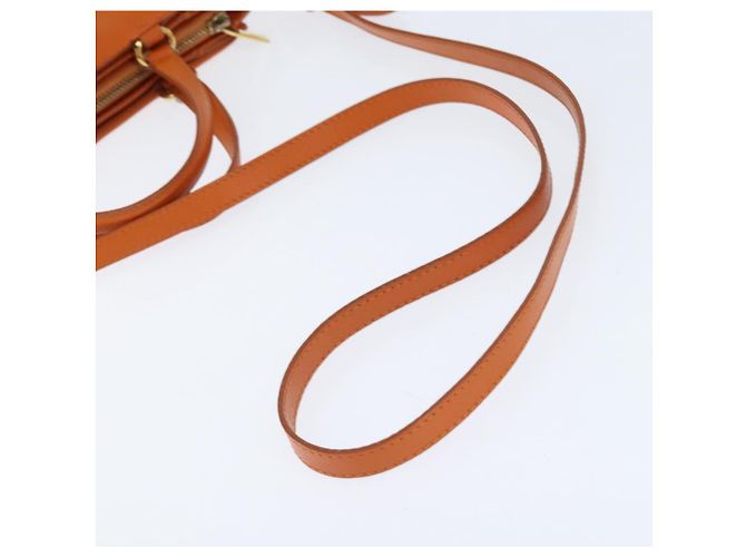 Bolsa Tote Vala de couro 2 em 1 laranja e dourada Auth BA7333 da Salvatore Ferragamo - vista 9