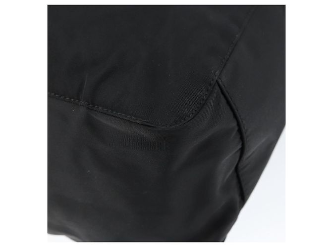 PRADA Bolso de mano de nailon negro plateado Auth 146965 Plata - vista 14