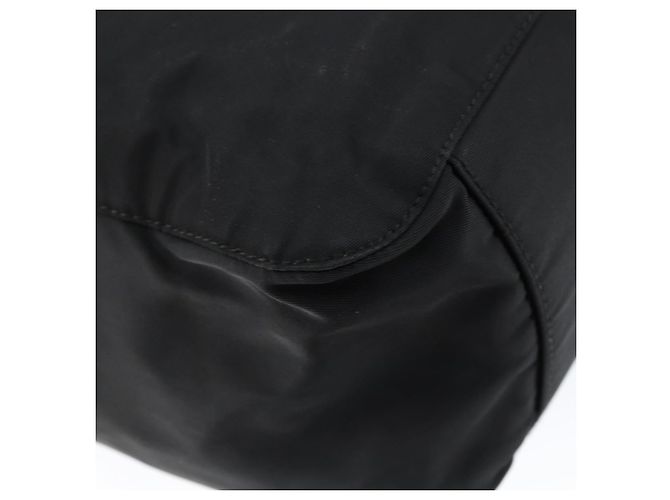 PRADA Bolso de mano de nailon negro plateado Auth 146965 Plata - vista 16