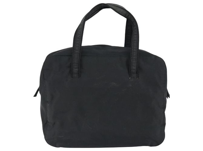 PRADA Bolso de mano de nailon negro plateado Auth 146965 Plata - vista 2