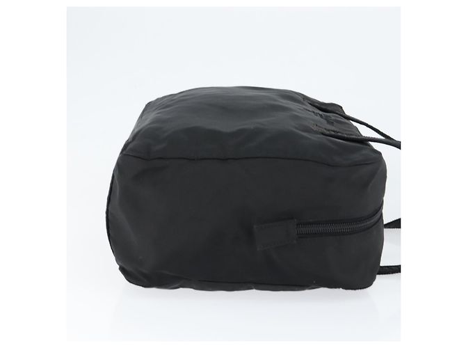 PRADA Bolso de mano de nailon negro plateado Auth 146965 Plata - vista 3