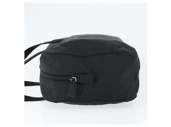 PRADA Bolso de mano de nailon negro plateado Auth 146965 Plata - vista 4