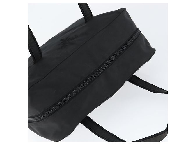 PRADA Bolso de mano de nailon negro plateado Auth 146965 Plata - vista 6