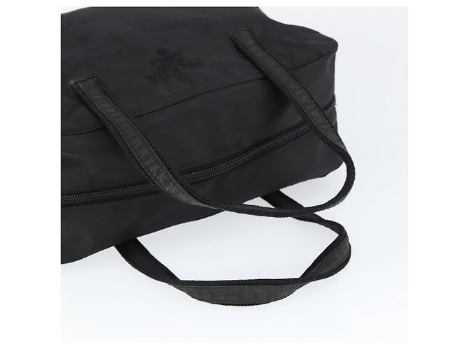 PRADA Bolso de mano de nailon negro plateado Auth 146965 Plata - vista 7
