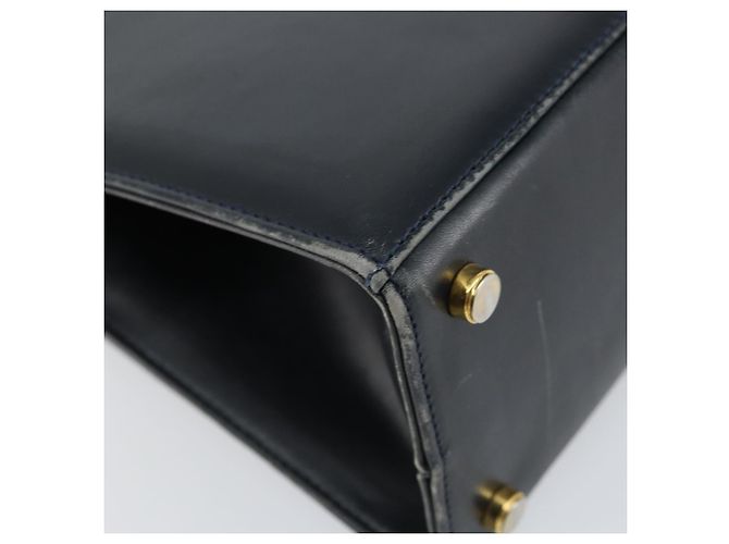Borsa a mano Vala in pelle blu navy e oro di Salvatore Ferragamo Auth gh1106 D'oro - vista 16
