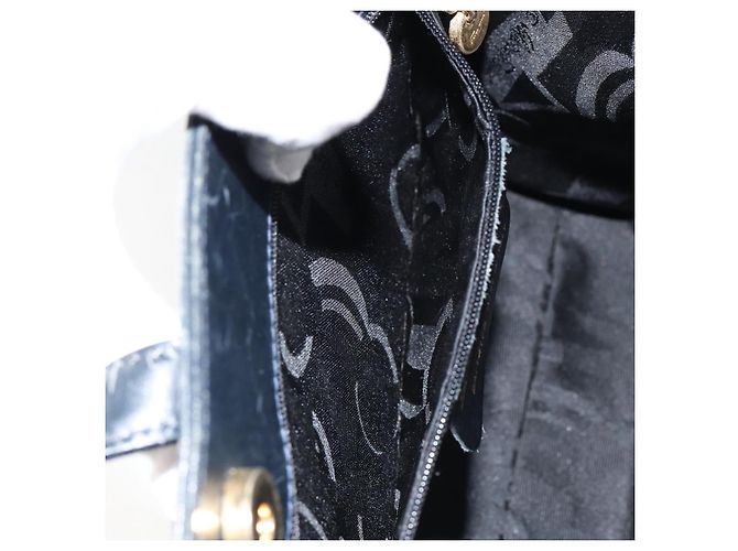Borsa a mano Vala in pelle blu navy e oro di Salvatore Ferragamo Auth gh1106 D'oro - vista 19