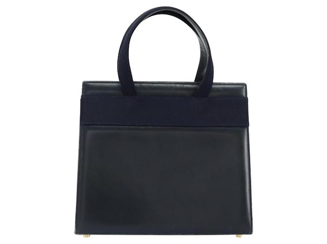 Borsa a mano Vala in pelle blu navy e oro di Salvatore Ferragamo Auth gh1106 D'oro - vista 2