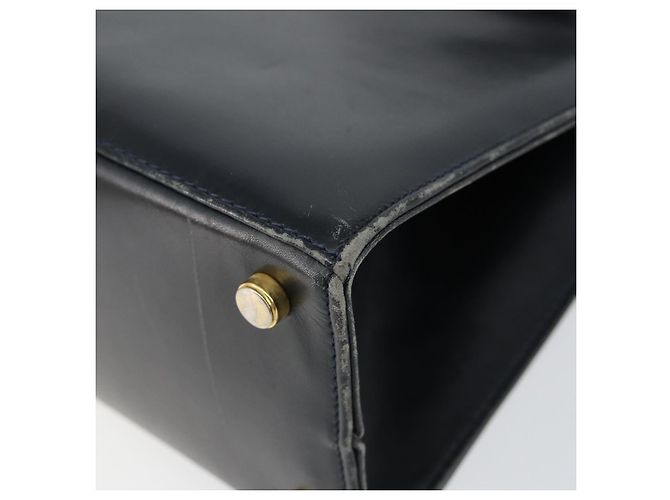 Borsa a mano Vala in pelle blu navy e oro di Salvatore Ferragamo Auth gh1106 D'oro - vista 9