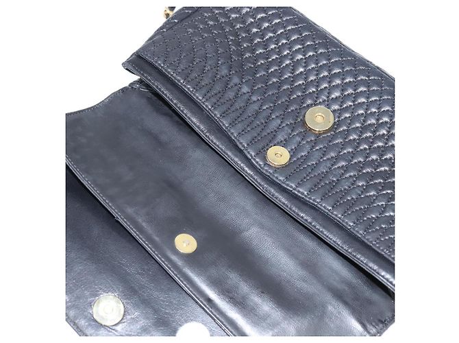 BALLY Borsa a Spalla con Catena Pelle Nera Oro Auth BA7302 Nero D'oro - vista 10