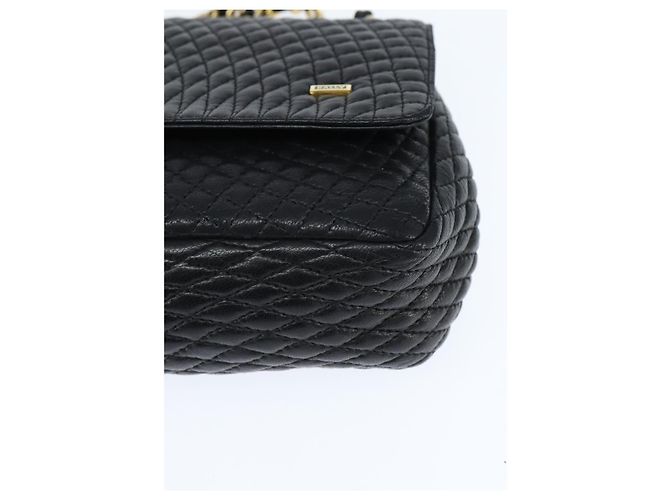 BALLY Borsa a Spalla con Catena Pelle Nera Oro Auth BA7302 Nero D'oro - vista 14