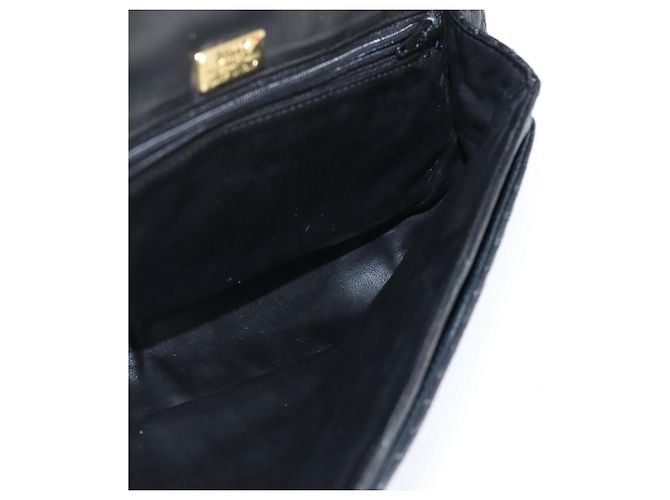 BALLY Borsa a Spalla con Catena Pelle Nera Oro Auth BA7302 Nero D'oro - vista 20