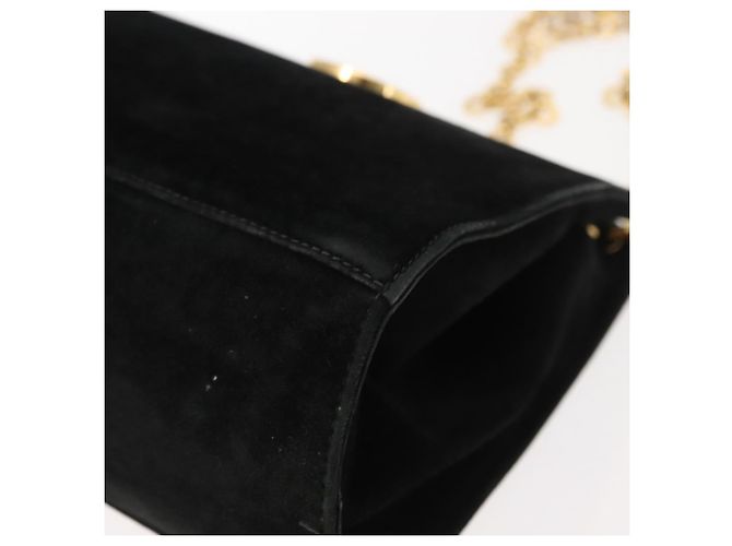 Borsa a spalla Gancini in suede nero e oro Salvatore Ferragamo Auth fm4930 D'oro - vista 11