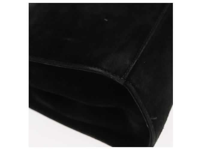 Borsa a spalla Gancini in suede nero e oro Salvatore Ferragamo Auth fm4930 D'oro - vista 12