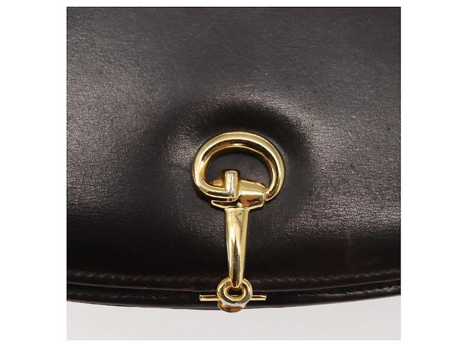 Borsa a Spalla in Pelle Marrone Gucci Oro Auth fm4925 D'oro - vista 16