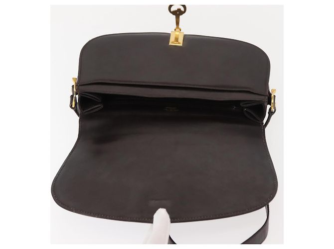 Borsa a Spalla in Pelle Marrone Gucci Oro Auth fm4925 D'oro - vista 17