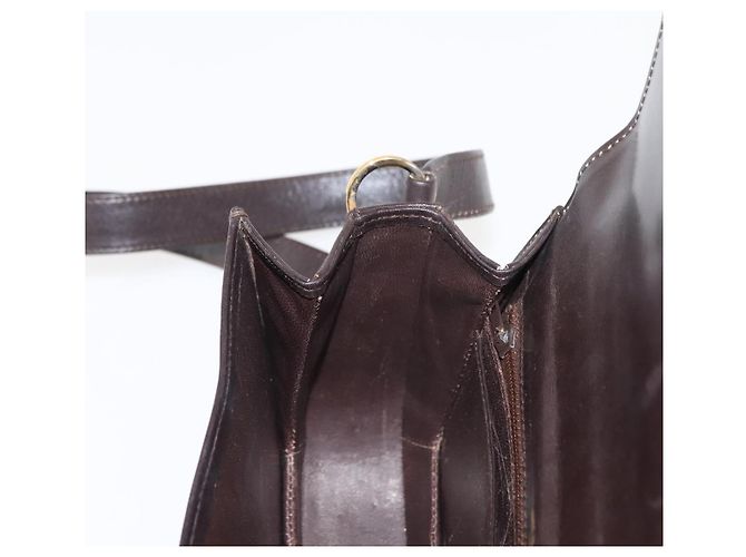 Borsa a Spalla in Pelle Marrone Gucci Oro Auth fm4925 D'oro - vista 21