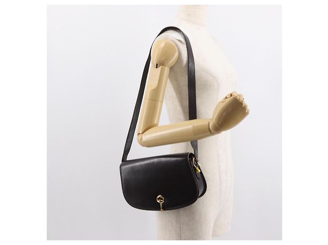 Borsa a Spalla in Pelle Marrone Gucci Oro Auth fm4925 D'oro - vista 23