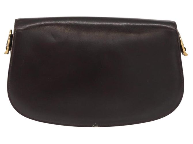 Borsa a Spalla in Pelle Marrone Gucci Oro Auth fm4925 D'oro - vista 3