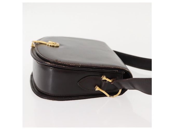Borsa a Spalla in Pelle Marrone Gucci Oro Auth fm4925 D'oro - vista 5