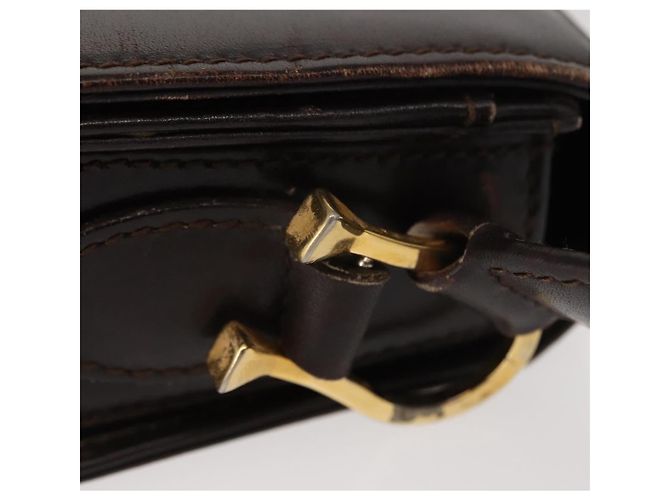 Borsa a Spalla in Pelle Marrone Gucci Oro Auth fm4925 D'oro - vista 6