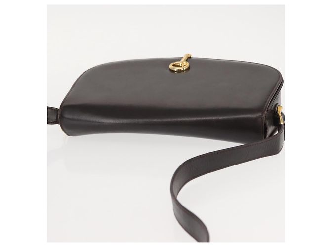Borsa a Spalla in Pelle Marrone Gucci Oro Auth fm4925 D'oro - vista 8