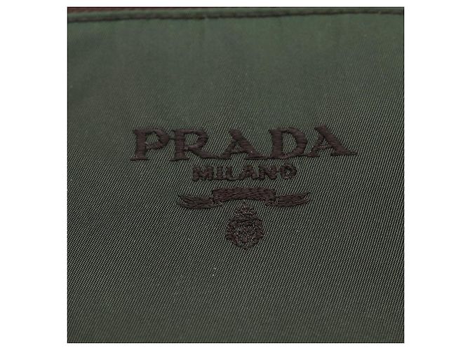 PRADA Tote Bag aus Nylon Khaki Silber authentisch bs30429 - Ansicht 17