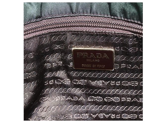 PRADA Tote Bag aus Nylon Khaki Silber authentisch bs30429 - Ansicht 18