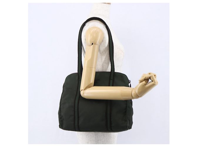 PRADA Tote Bag aus Nylon Khaki Silber authentisch bs30429 - Ansicht 22