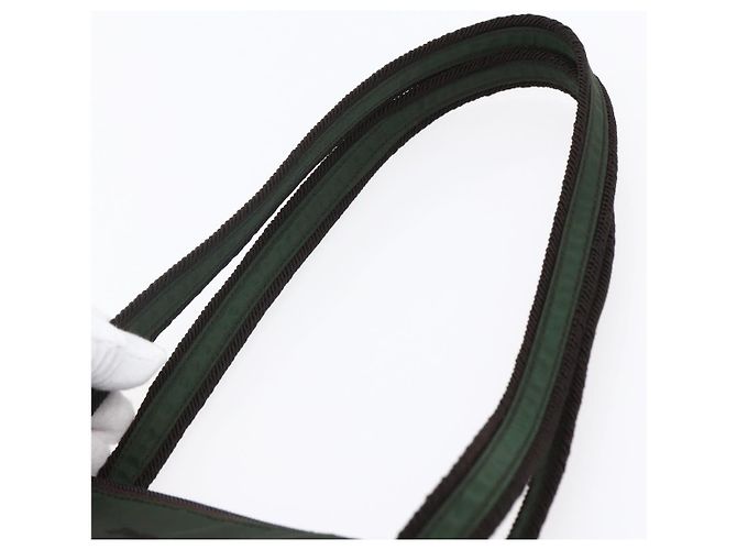 PRADA Tote Bag aus Nylon Khaki Silber authentisch bs30429 - Ansicht 8