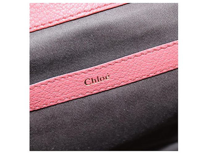 Chloé Borsa a Mano in Pelle Chloe Bridget 2 in 1 Rosa Oro Auth BA7368 D'oro - vista 17