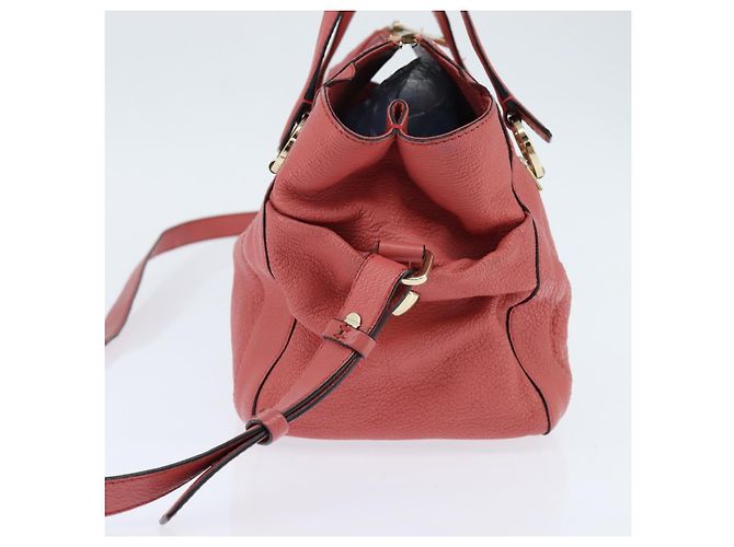 Chloé Borsa a Mano in Pelle Chloe Bridget 2 in 1 Rosa Oro Auth BA7368 D'oro - vista 4