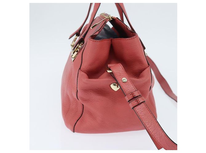 Chloé Borsa a Mano in Pelle Chloe Bridget 2 in 1 Rosa Oro Auth BA7368 D'oro - vista 5