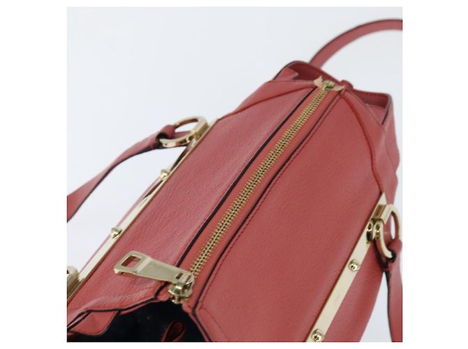 Chloé Borsa a Mano in Pelle Chloe Bridget 2 in 1 Rosa Oro Auth BA7368 D'oro - vista 6