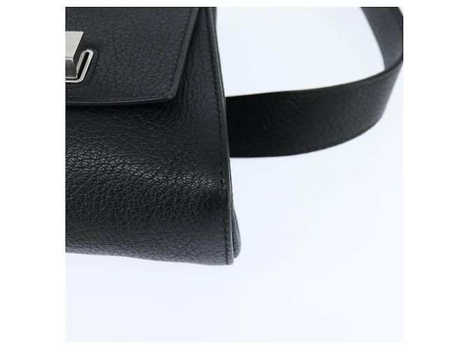 Autre Marque Marsupio in Pelle Intrecciato Nero Argento Auth bs30383 - vista 14