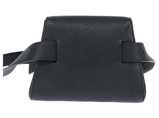 Autre Marque Marsupio in Pelle Intrecciato Nero Argento Auth bs30383 - vista 2