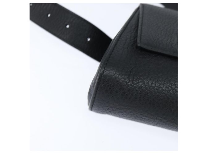 Autre Marque Marsupio in Pelle Intrecciato Nero Argento Auth bs30383 - vista 9