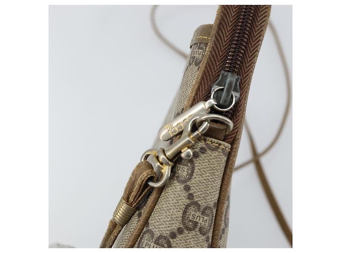Borsa a Spalla GUCCI GG Plus Supreme in Pelle PVC Beige Oro Auth BA6237 D'oro - vista 10