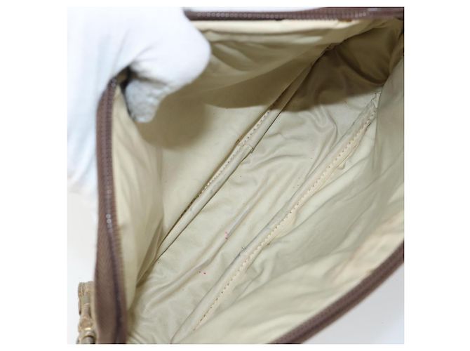 Borsa a Spalla GUCCI GG Plus Supreme in Pelle PVC Beige Oro Auth BA6237 D'oro - vista 12