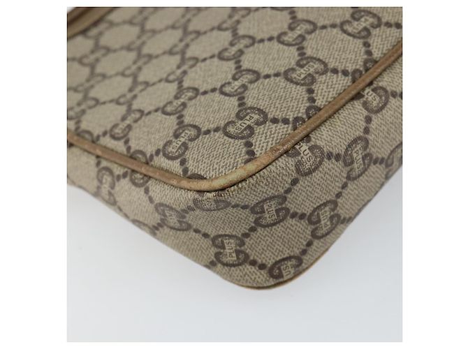 Borsa a Spalla GUCCI GG Plus Supreme in Pelle PVC Beige Oro Auth BA6237 D'oro - vista 14