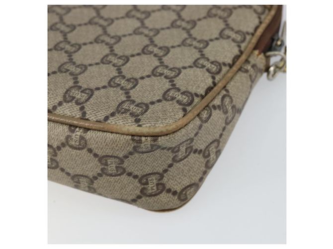 Borsa a Spalla GUCCI GG Plus Supreme in Pelle PVC Beige Oro Auth BA6237 D'oro - vista 15