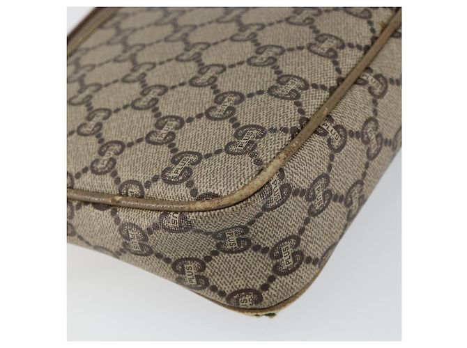 Borsa a Spalla GUCCI GG Plus Supreme in Pelle PVC Beige Oro Auth BA6237 D'oro - vista 16