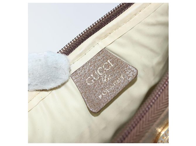 Borsa a Spalla GUCCI GG Plus Supreme in Pelle PVC Beige Oro Auth BA6237 D'oro - vista 18