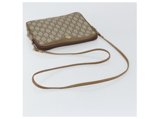 Borsa a Spalla GUCCI GG Plus Supreme in Pelle PVC Beige Oro Auth BA6237 D'oro - vista 7