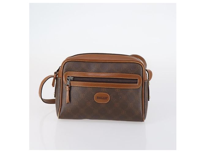 BALLY Borsa a Spalla in Pelle 3 Pezzi Marrone Nero Bordeaux Auth BA4812 Bordò - vista 17