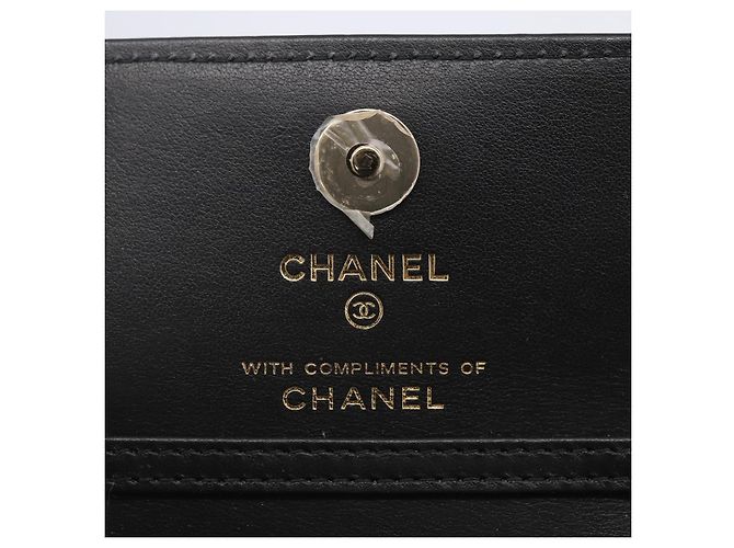 CHANEL Matelassé Bandera a Cuadros Bolsa de Cadena de Nylon Dorado CC Auth 144883A Beige - vista 9