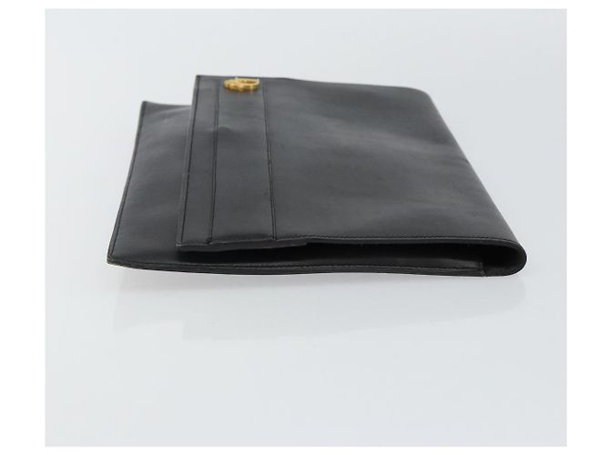 Borsa a mano Christian Dior in pelle nera e oro Auth 143761 Nero D'oro - vista 3
